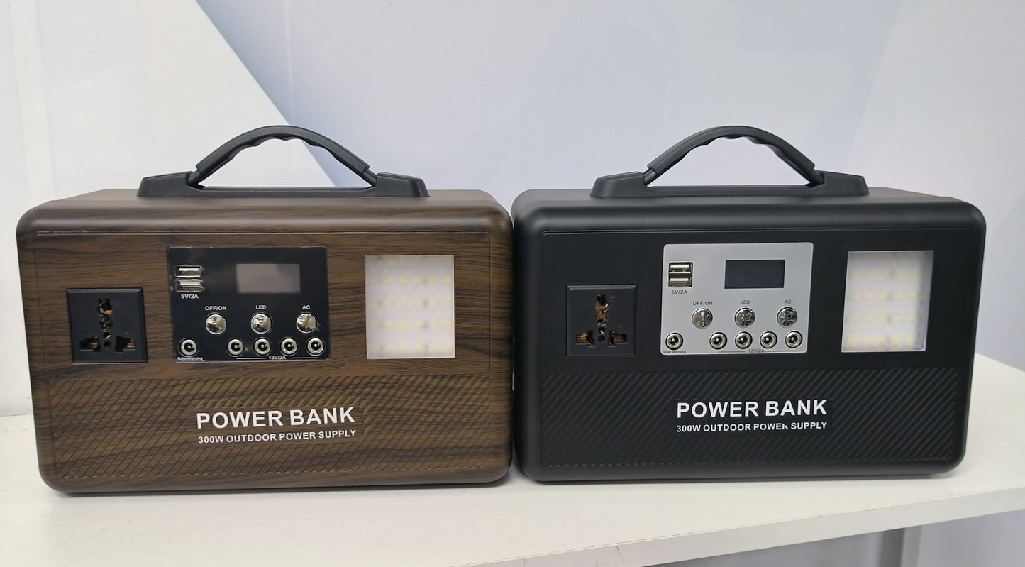 Sun Harbour | 300W LiFePO4 Portable Power Station | Wood Grain & Black Options | Lightweight Power Bank - Sun Harbour Energy GF-E300