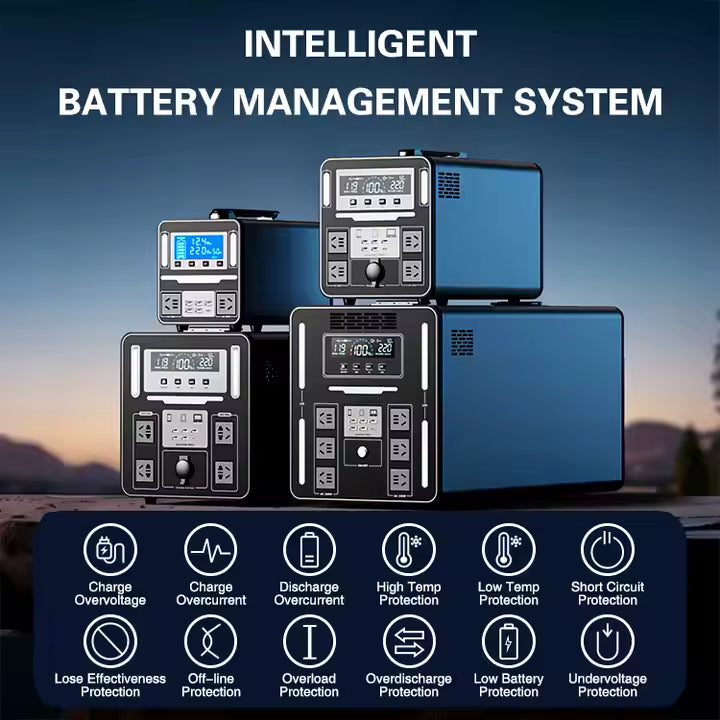 Sun Harbour | LiFePO4 Portable Power Station 1000W 2000W | MPPT Solar Compatible | Outdoor Camping High Capacity Power Station - Sun Harbour Energy PES03