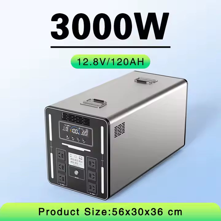 Sun Harbour | LiFePO4 Portable Power Station 500w 1000W 2000W 3000W | MPPT Solar Compatible | Outdoor Camping High Capacity Power Station - Sun Harbour Energy PES03