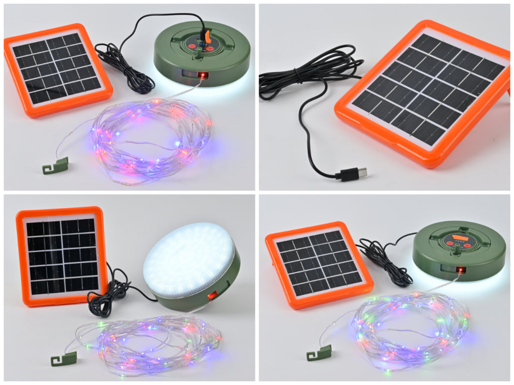 Sun Harbour | Solar 2000mAh LED Multi-Color & Warm White String Lights | 2-in-1 Rechargeable Tent Lantern | USB & Solar Charging - Sun Harbour Energy