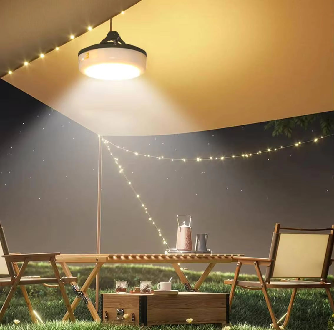 Sun Harbour | Solar 2000mAh LED Multi-Color & Warm White String Lights | 2-in-1 Rechargeable Tent Lantern | USB & Solar Charging - Sun Harbour Energy