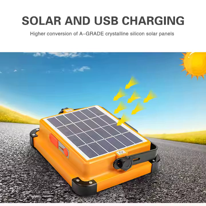 Sun Harbour | Solar LED Flood Light | USB Rechargeable Power Bank | Portable Camping Led Solar Flashlight | Emergency Camping Light | SunHarbour D-Series D8