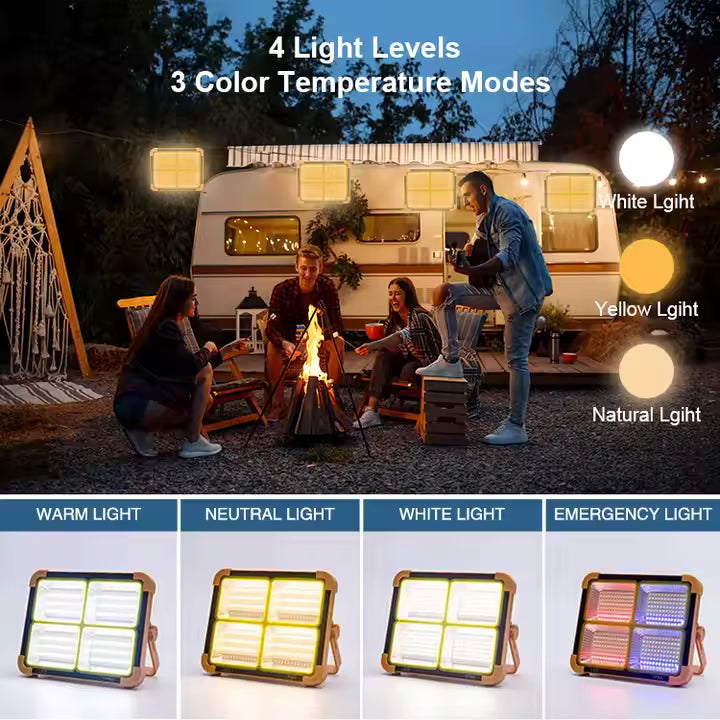 Sun Harbour | Solar LED Flood Light | USB Rechargeable Power Bank | Portable Camping Led Solar Flashlight | Emergency Camping Light | SunHarbour D-Series D8