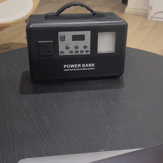 Sun Harbour | 300W LiFePO4 Portable Power Station | Wood Grain & Black Options | Lightweight Power Bank - Sun Harbour Energy GF-E300-video showcase